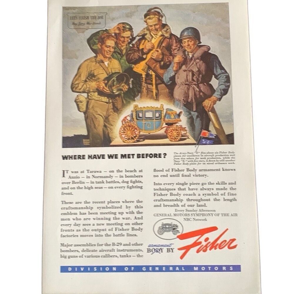 Vintage 1945 Fisher Where Have We Met Before Ad Advertisement
